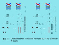 Chattahoochie Industrial Railroad 50 Ft PS-1 Boxcar Black Red and Blue