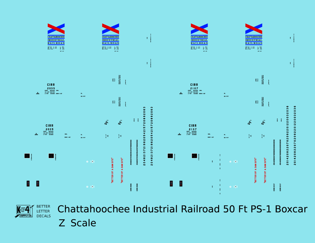Chattahoochee Industrial Railroad 50 Ft PS-1 Boxcar Black Red and Blue