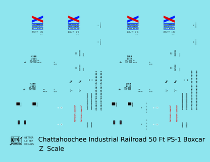 Chattahoochee Industrial Railroad 50 Ft PS-1 Boxcar Black Red and Blue