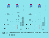 Chattahoochie Industrial Railroad 50 Ft PS-1 Boxcar Black Red and Blue
