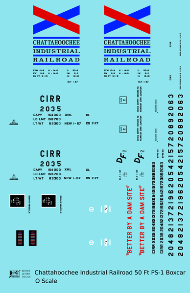 Chattahoochie Industrial Railroad 50 Ft PS-1 Boxcar Black Red and Blue