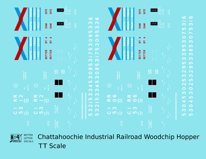 Chattahoochee Industrial Railroad Woodchip Hopper White Red and Blue Georgia