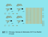 Chicago Kansas & Nebraska 34 Ft Ice Reefer Black Orange Rock Island
