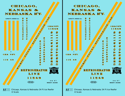 Chicago Kansas & Nebraska 34 Ft Ice Reefer Black Orange Rock Island