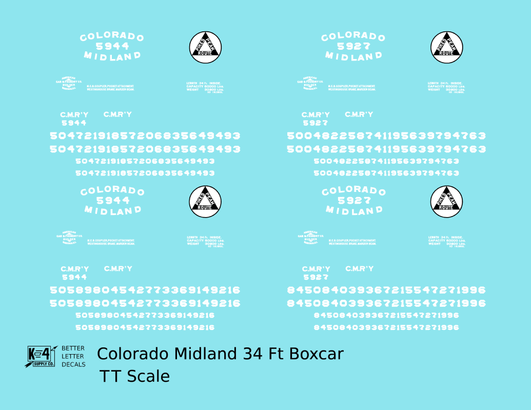 Colorado Midland 34 Ft Boxcar White