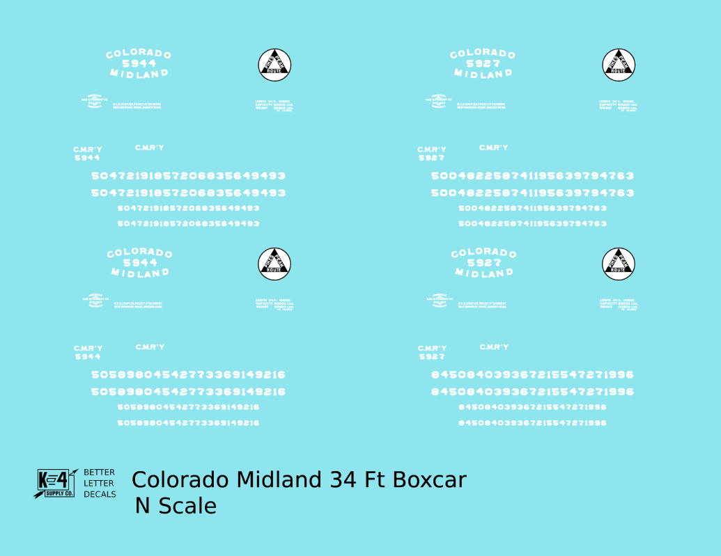 Colorado Midland 34 Ft Boxcar White