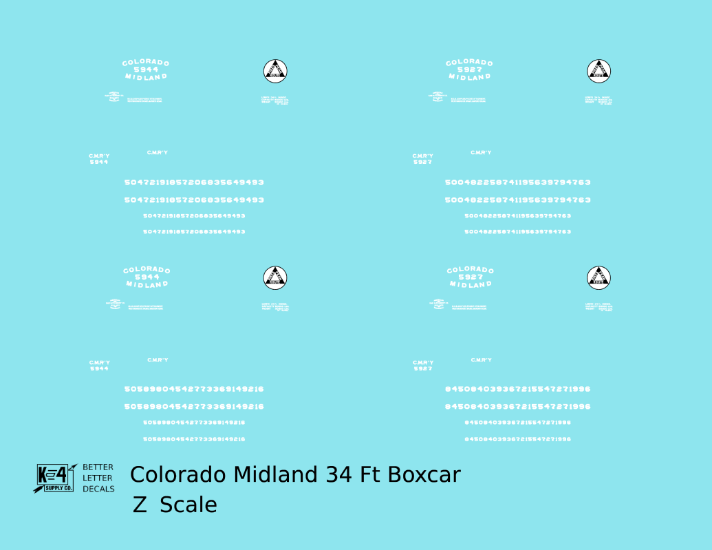 Colorado Midland 34 Ft Boxcar White
