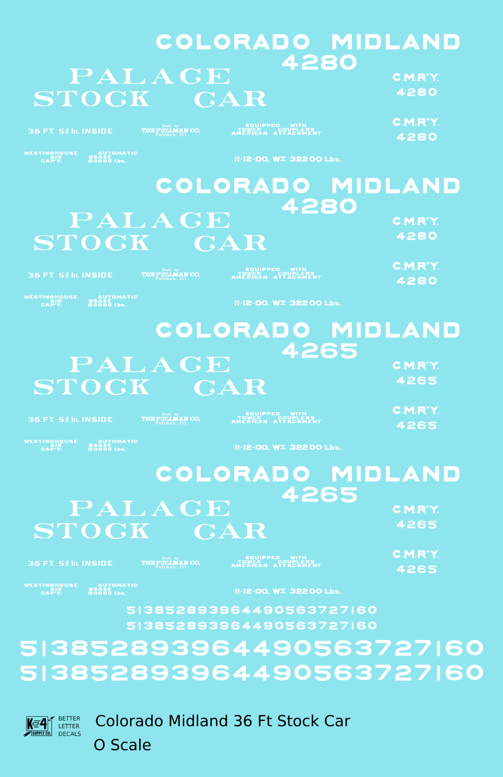 Colorado Midland Palace Stock Car White
