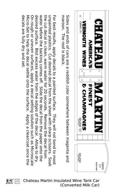 Chateau Martin Wines Insulated Milk Car Reefer White and Black