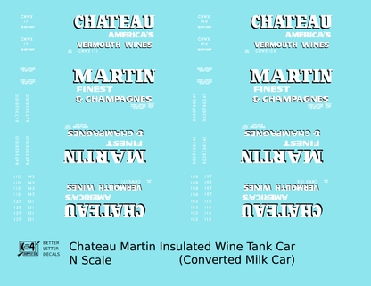 Chateau Martin Wines Insulated Milk Car Reefer White and Black