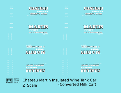 Chateau Martin Wines Insulated Milk Car Reefer White and Black
