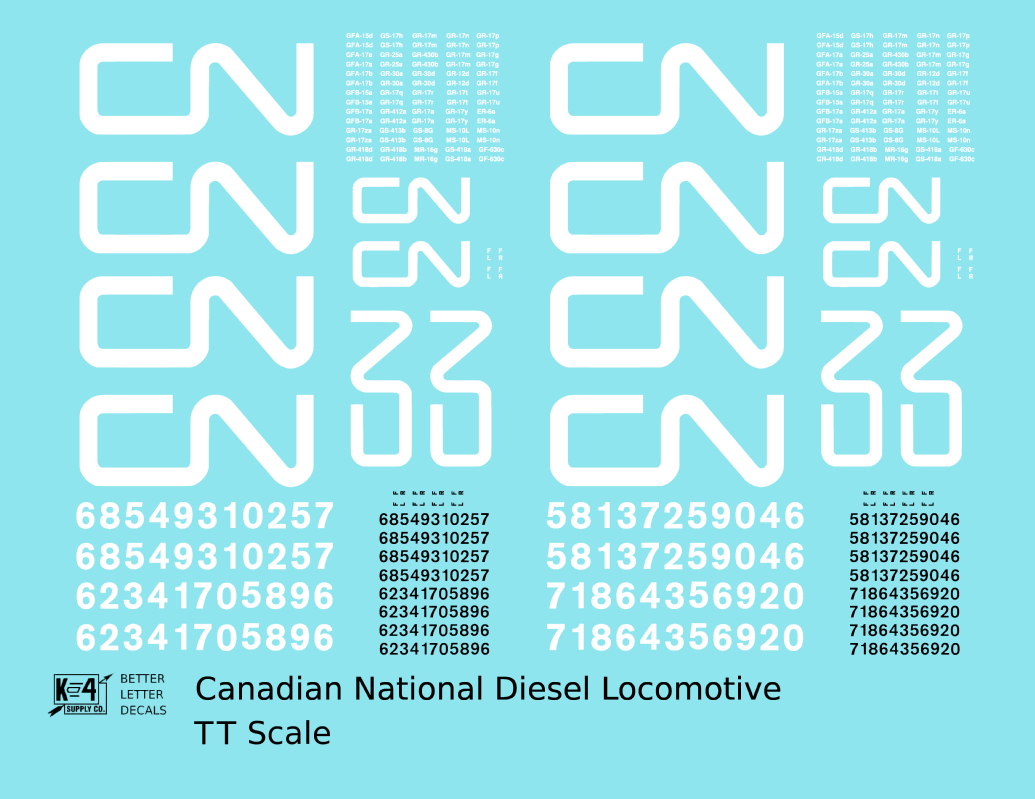 Canadian National Diesel Locomotive White First Noodle Scheme