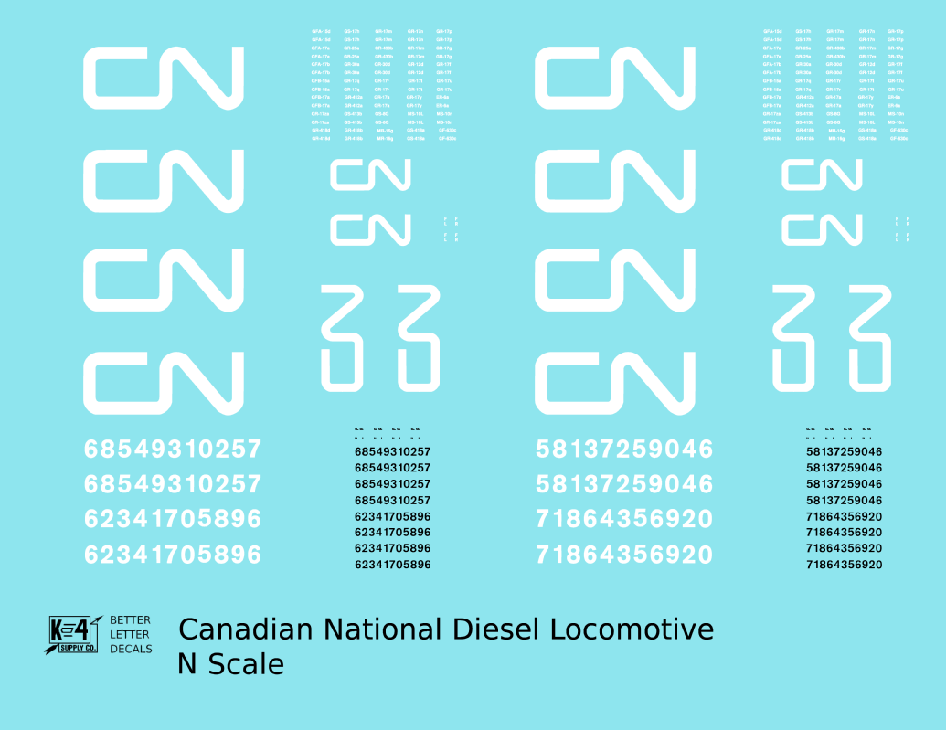 Canadian National Diesel Locomotive White First Noodle Scheme