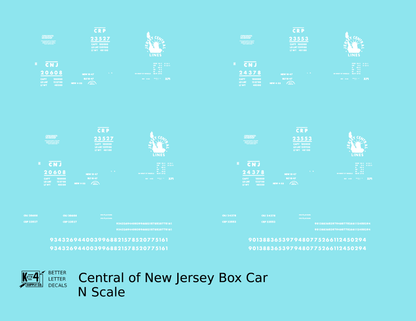 Central Of New Jersey 40 Ft Boxcar White