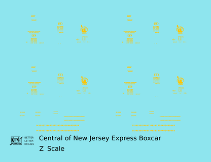 Central Of New Jersey Express Boxcar Yellow