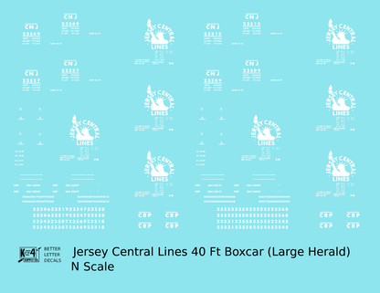 Central Of New Jersey 40 Ft Boxcar White Large Herald