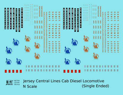 CNJ Jersey Central Lines Cab Diesel Gold and Blue