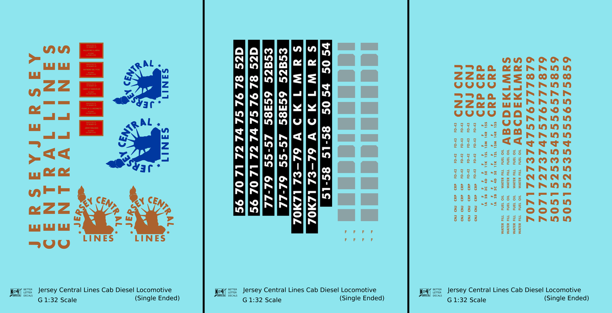 CNJ Jersey Central Lines Cab Diesel Gold and Blue