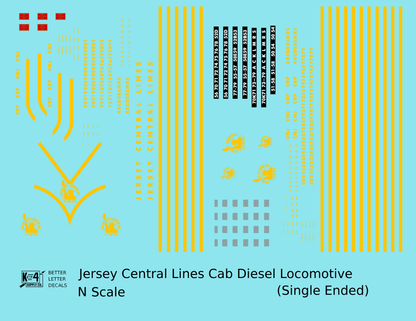 CNJ Jersey Central Lines Cab Diesel Yellow