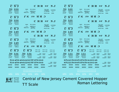 Central Of New Jersey Cement Covered Hopper Black Roman Font