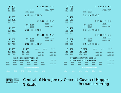 Central Of New Jersey Cement Covered Hopper Black Roman Font