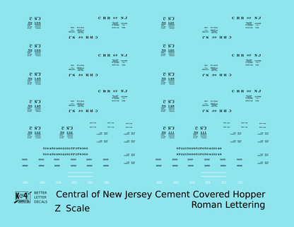 Central Of New Jersey Cement Covered Hopper Black Roman Font