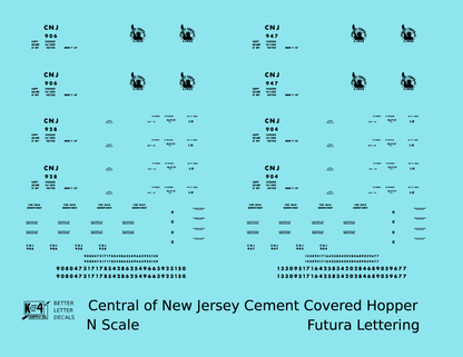Central Of New Jersey Cement Covered Hopper Black Futura Font