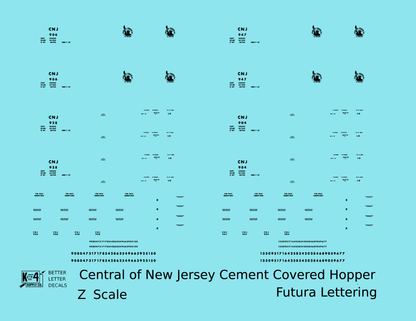 Central Of New Jersey Cement Covered Hopper Black Futura Font