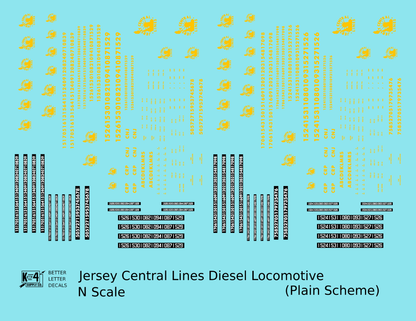 CNJ Jersey Central Lines Diesel Locomotive Yellow JCL Herald