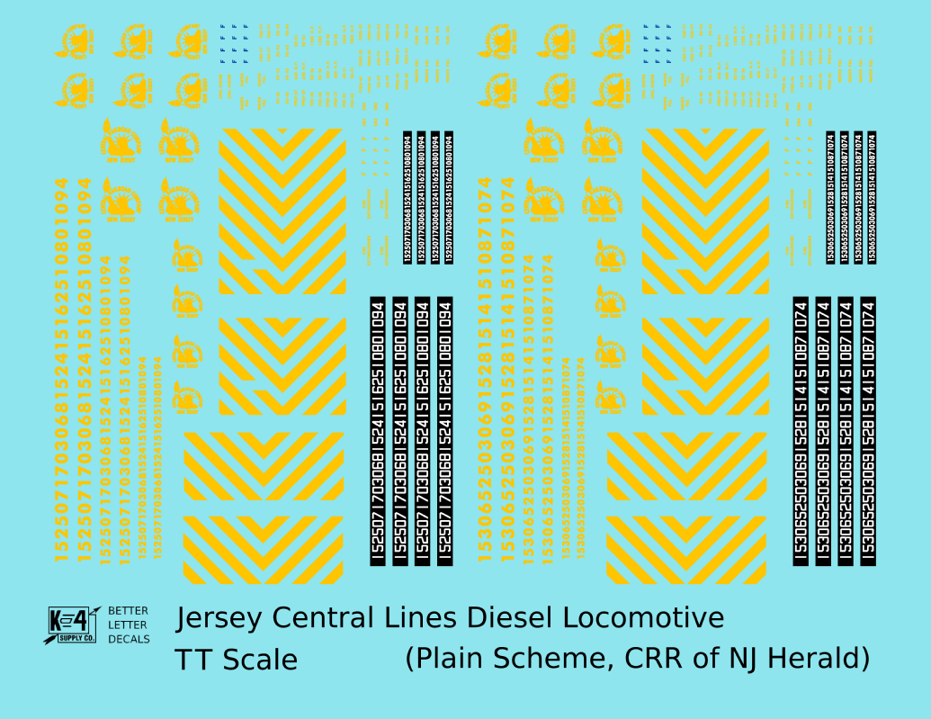 CNJ Jersey Central Lines Diesel Locomotive Yellow CRRofNJ Herald