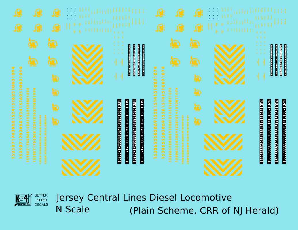 CNJ Jersey Central Lines Diesel Locomotive Yellow CRRofNJ Herald