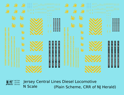 CNJ Jersey Central Lines Diesel Locomotive Yellow CRRofNJ Herald