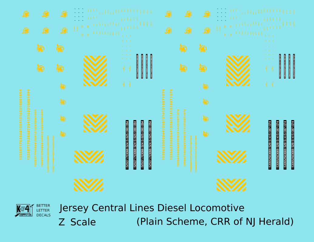 CNJ Jersey Central Lines Diesel Locomotive Yellow CRRofNJ Herald
