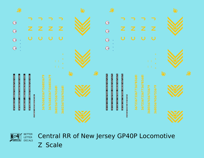 CNJ Jersey Central Lines EMD GP40P Locomotive Yellow Big CNJ