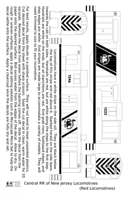 CNJ Jersey Central Lines Diesel Locomotive White Red Scheme