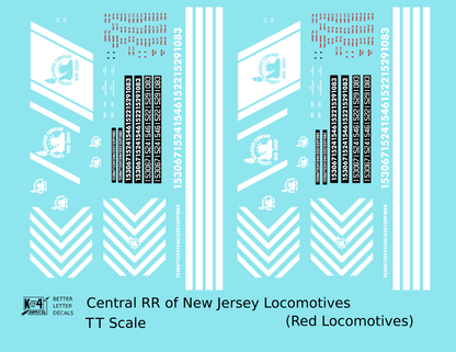 CNJ Jersey Central Lines Diesel Locomotive White Red Scheme