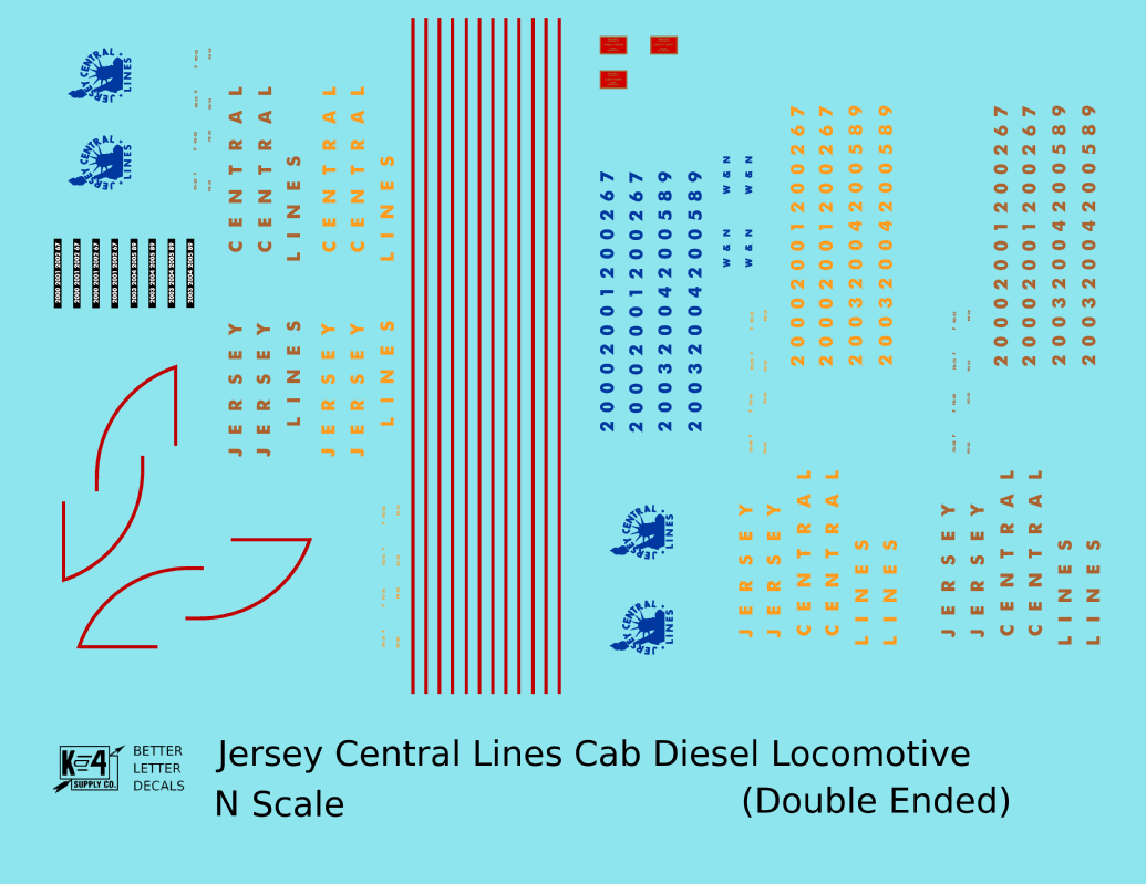 CNJ Jersey Central Lines Baldwin DRX-6-4-2000 Double Ended Diesel Gold and Blue