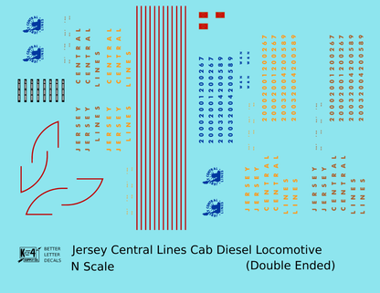 CNJ Jersey Central Lines Baldwin DRX-6-4-2000 Double Ended Diesel Gold and Blue