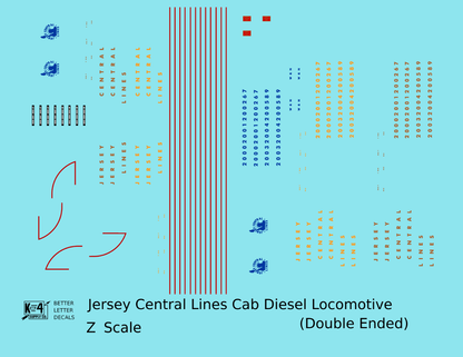 CNJ Jersey Central Lines Baldwin DRX-6-4-2000 Double Ended Diesel Gold and Blue