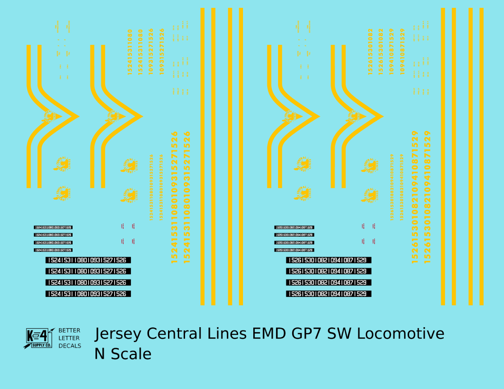 CNJ Jersey Central Lines EMD Diesel Locomotive Yellow