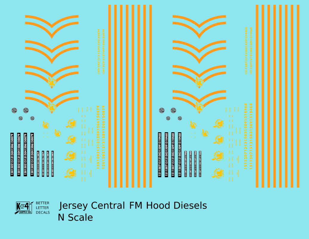 CNJ Jersey Central Lines FM Diesel Locomotive Orange and Yellow