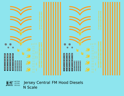 CNJ Jersey Central Lines FM Diesel Locomotive Orange and Yellow