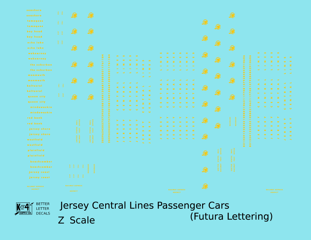 Central Of New Jersey Passenger Car Dulux Gold Futura Lettering