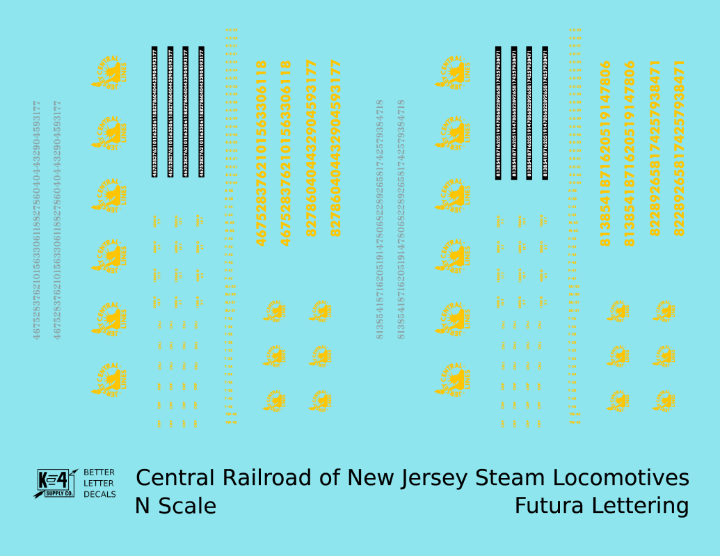 Central Of New Jersey Steam Locomotive Dulux Yellow Liberty Herald