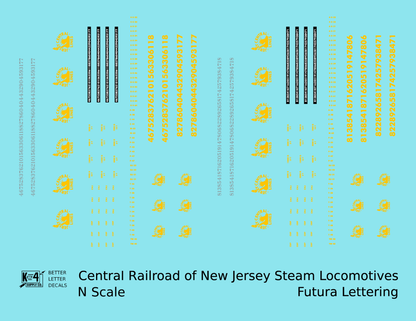 Central Of New Jersey Steam Locomotive Dulux Yellow Liberty Herald