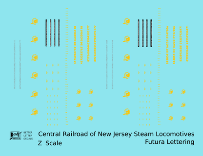 Central Of New Jersey Steam Locomotive Dulux Yellow Liberty Herald
