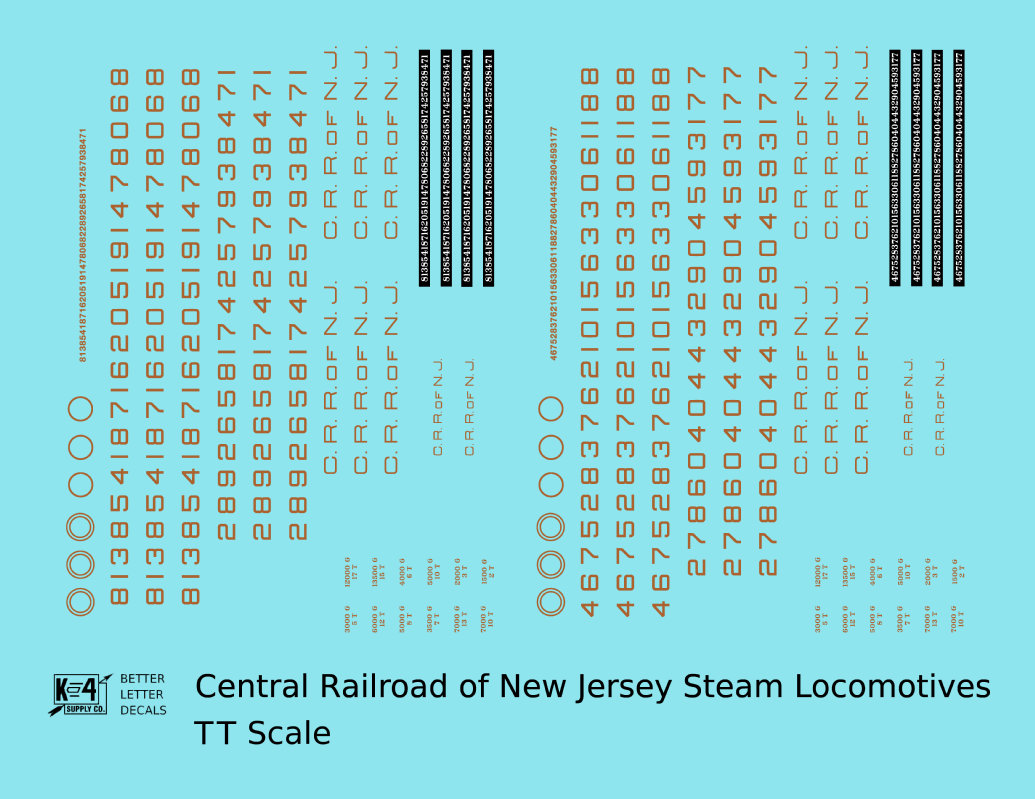 Central Of New Jersey Steam Locomotive Bronze Gold C.R.R. Of N.J.