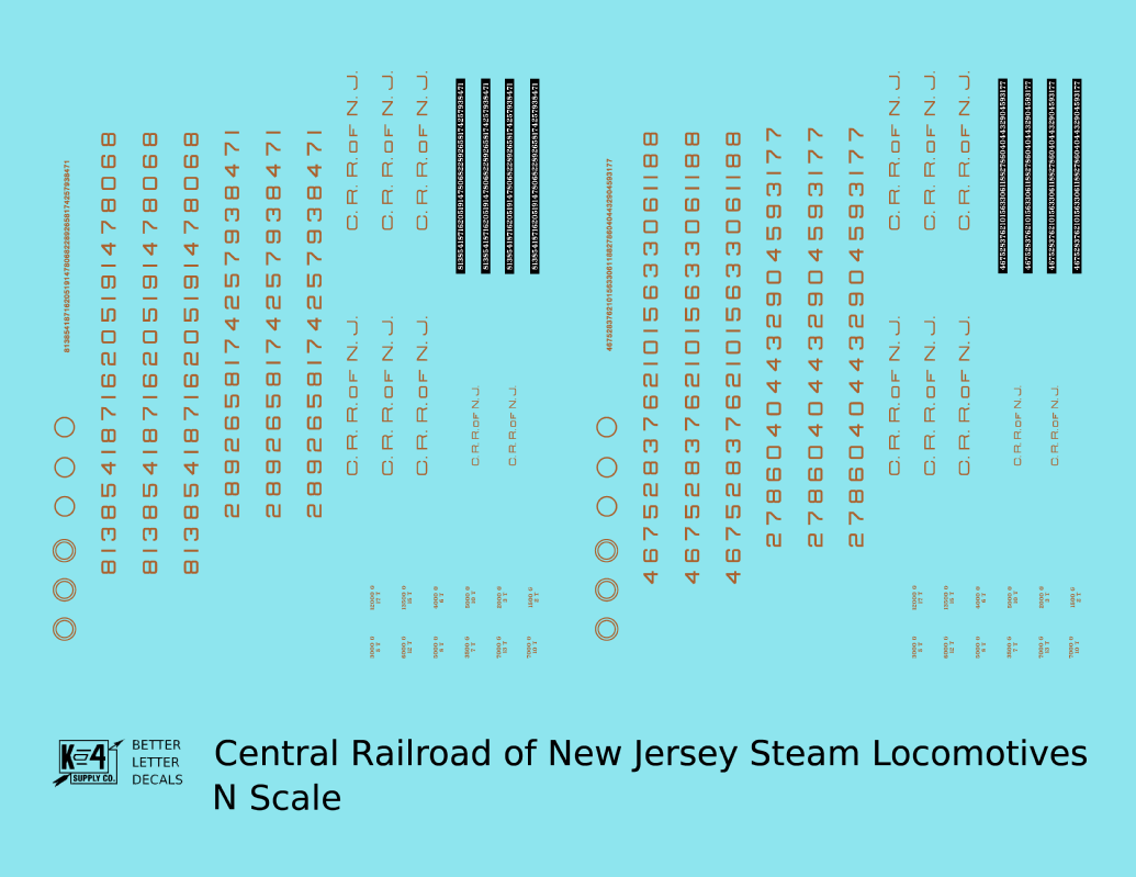 Central Of New Jersey Steam Locomotive Bronze Gold C.R.R. Of N.J.