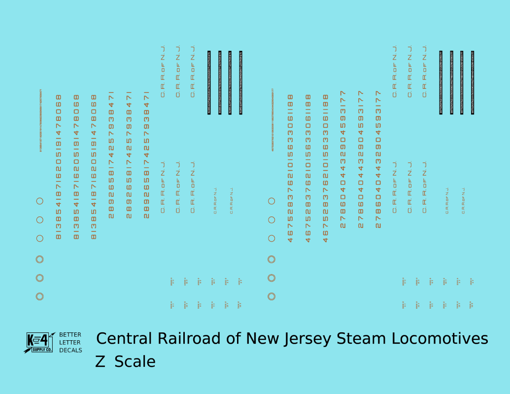 Central Of New Jersey Steam Locomotive Bronze Gold C.R.R. Of N.J.