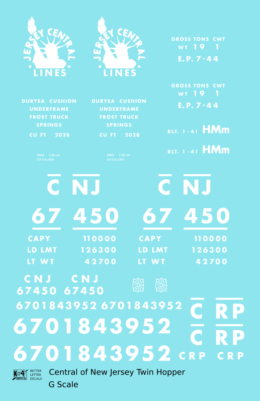 Central Of New Jersey Twin Hopper White Futura Font